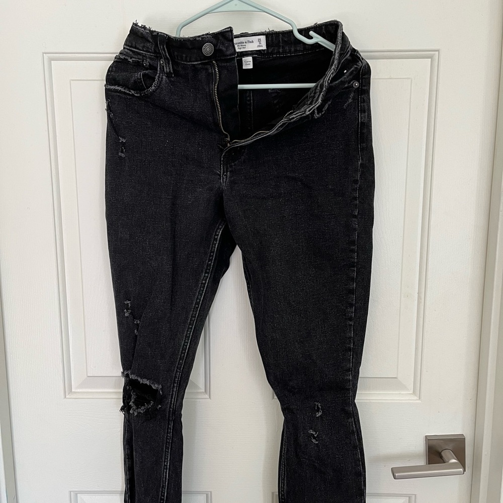 Abercrombie black skinny high rise jeans